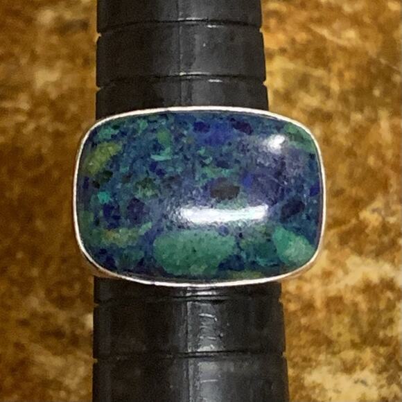 Jay King Ring Size 7 Sterling Silver and Azurite Statement Vintage - Picture 5 of 7